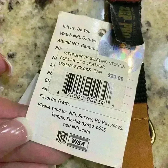 Leather PittsburgSteelers Dog Collar NWT - Picture 5 of 5